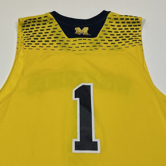 Michigan Wolverines Basketball Jersey Mens Size XL Extra Large Yellow Adidas - Picture 3 of 14